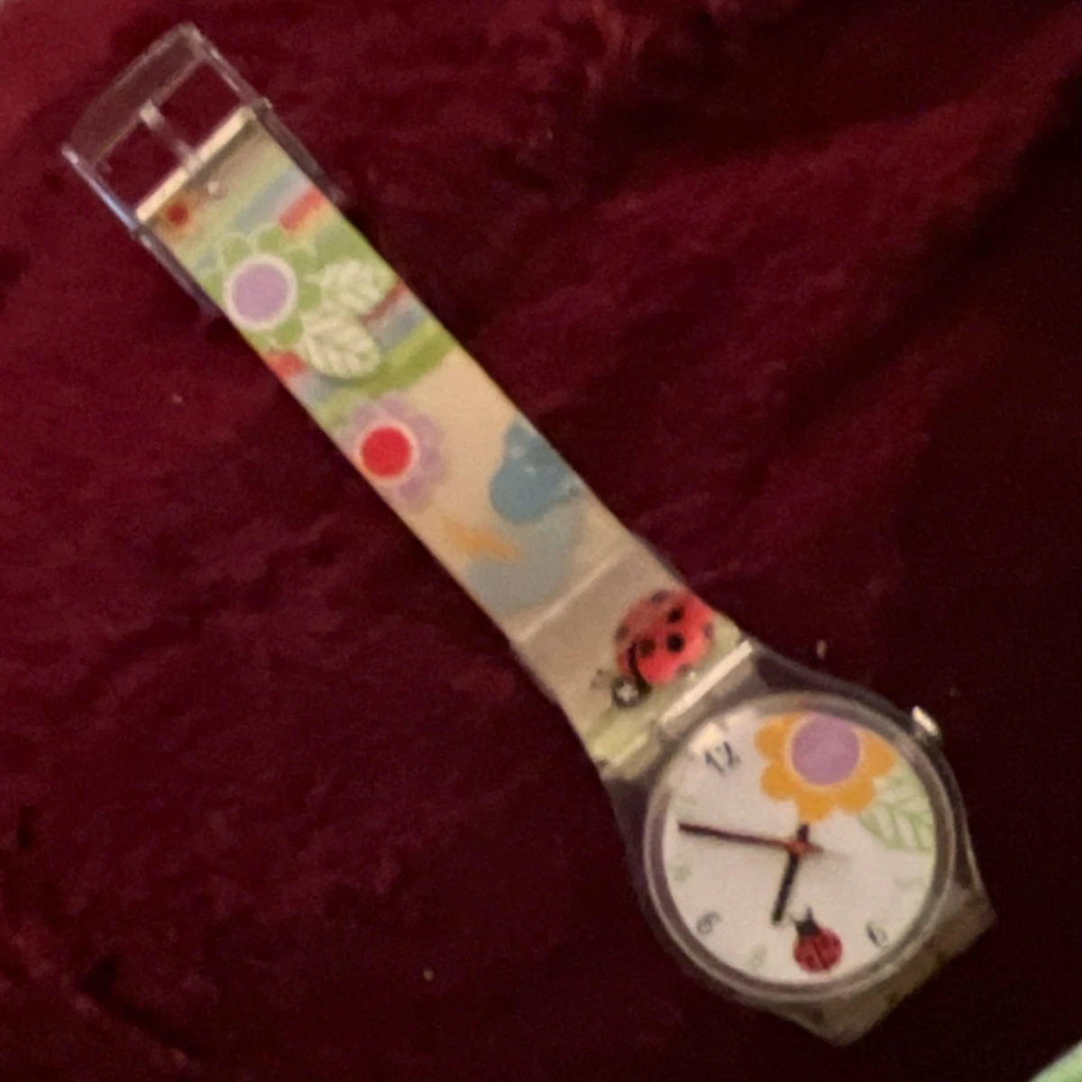 Women Fashion Watch Lady Bug Face White Band Analog Ladies Wrist Watch Vintage TeenTime Ladybug Watch Aluminum Swiss Made Silver  main image 3