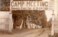 c1910's Camp Meeting Religious Camp Church Tents Dunkirk NY RPPC Postcard COPY