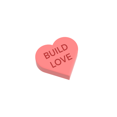 #ad quot;Build Lovequot; Conversation Candy Valentine Custom Printed Tile Minifig Size $1.50