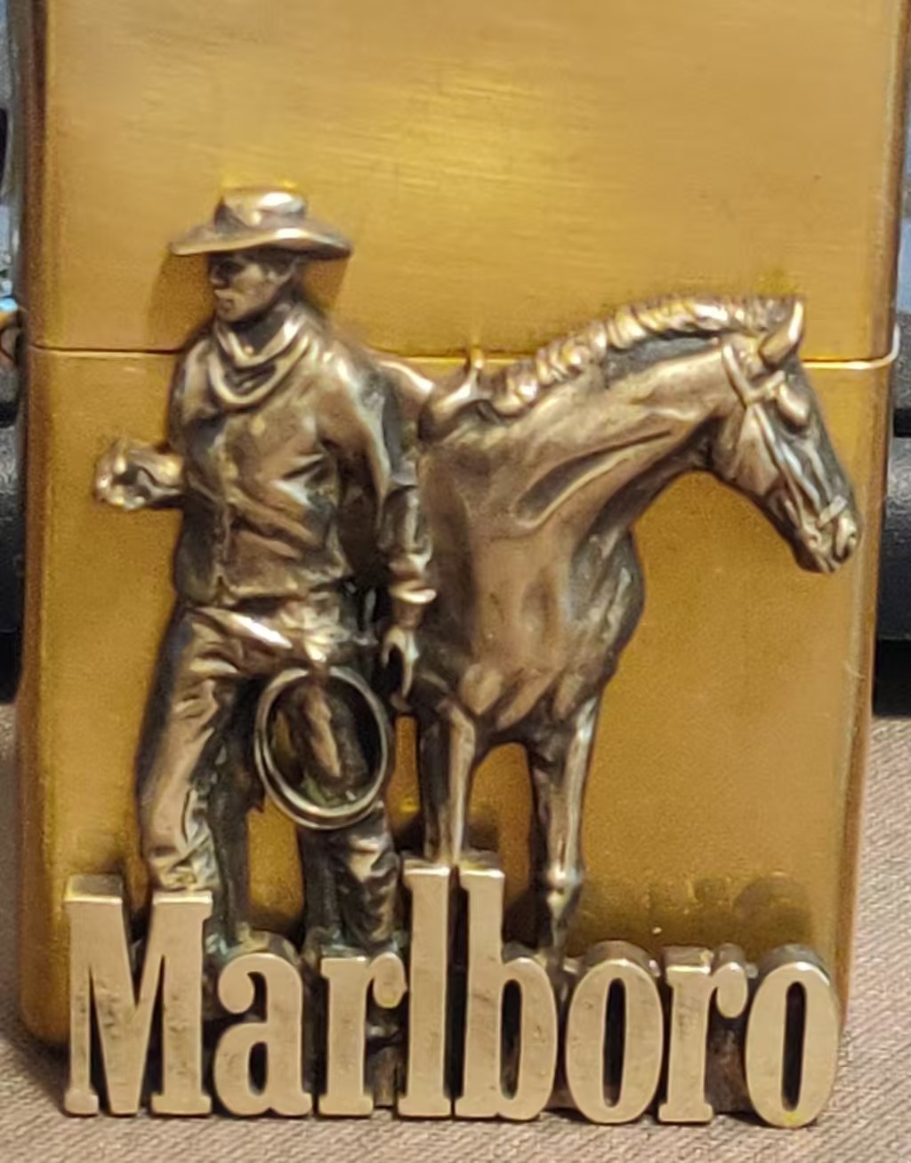 1 piece Brass horse drawn denim sticker suitable for ZIPPO