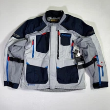 KLIM Men's Carlsbad Adventure Motorcycle Jacket - Large - Navy Blue/Cool Gray