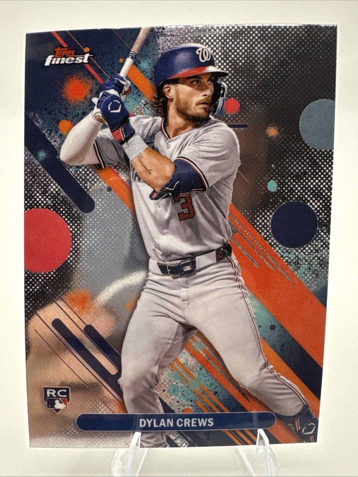 2025 Topps Finest Baseball Dylan Crews Refractor Common #34 Washington Nationals