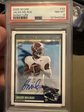 2025 Score - Rookies Jalen Milroe #29 Signatures (AU, RC) PSA 8