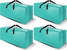 4 Pack Heavy Duty Extra Large Moving Bags with Backpack Straps - Strong Handles