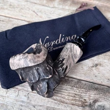 Erik Nording Spruce Matte Natural Unfinished Freehand Briar Pipe Denmark NEW