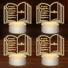 4 Pcs Pastor Appreciation Gifts Bulk LED Night Light Christmas Pastors Gift f...