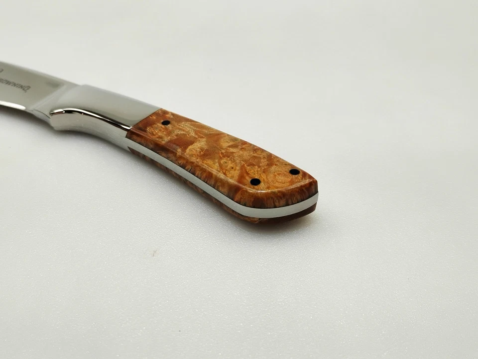 Cuchillo Browning Escalade Skinner #322662 Caja Hoja Fija Anciano Burl Mango de Madera Foto 3 de 4