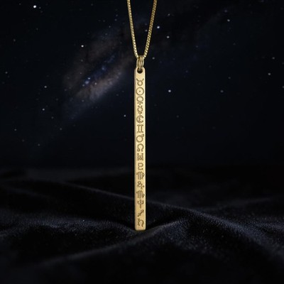 Vintage 14K Yellow Gold Astrology Birth Chart Pendant Necklace 18'' - 4.2g