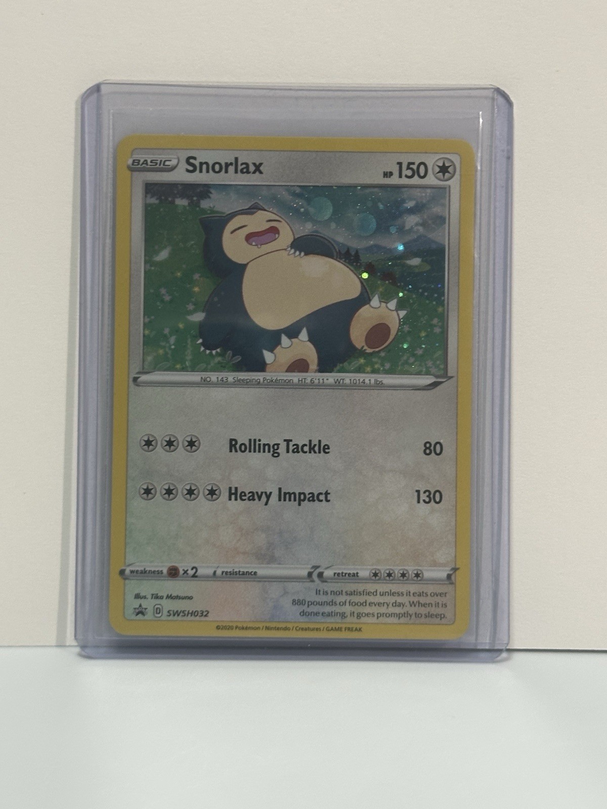 Pokémon TCG Snorlax SWSH032 Promo Holo Card NM Condition