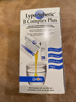 LivOn Labs Lypo-Spheric B Complex Plus 30 Packets Exp 7/31/25 