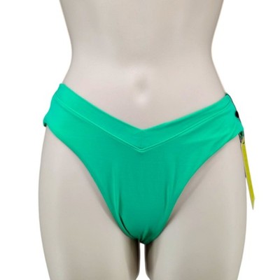 OneOne Jesse Bikini Bottoms Womens Irish Green Full Bottom V Shaped Waist Sz XS
