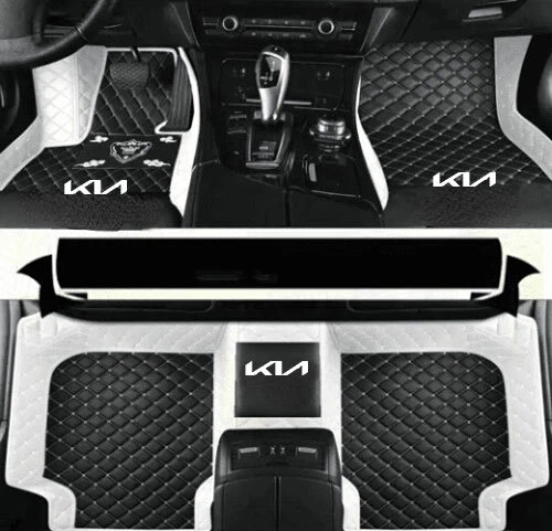 For Kia Car Floor Mat Waterproof Custom Auto Pads PU Leather 2/3 Row All Weather Foto 2 de 4