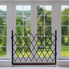 Double Folding Security Gate Folding Door Gate 4-1/4'H x 5-1/2'W Scissor Gate 