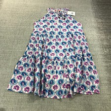 New Oliphant Dress Women Small 1148V Sleeveless Tiered Short Dress Iris Blue