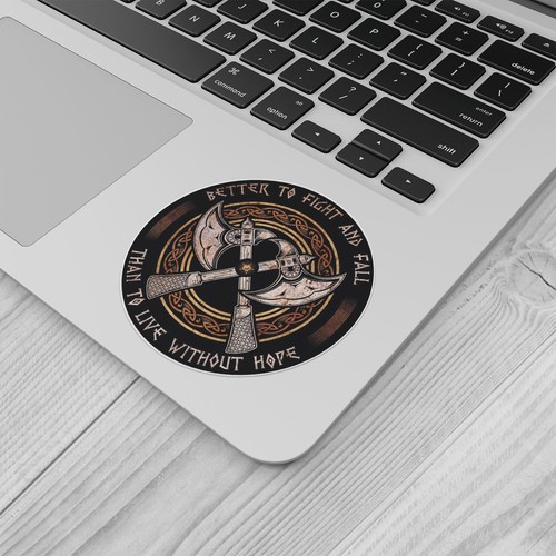 Viking Battleaxes Better to Fight And Fall Sticker Vinyl Car Bumper Decal - Picture 4 of 4