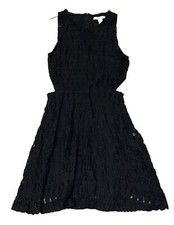 NWT Forever 21 Dress Fit & Flare Black Lace Zip Dress Size S