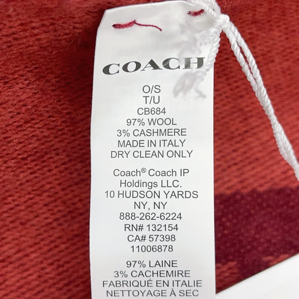 Coach CB684 Signature Oversized Muffler 1941 Red Chinese Lunar New Year NWT $178 - Image 3 of 4