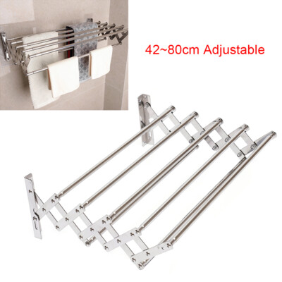 Wall Mounted Clothes Drying Rack Shelf Folding Dryer Hanger For Laundry Room