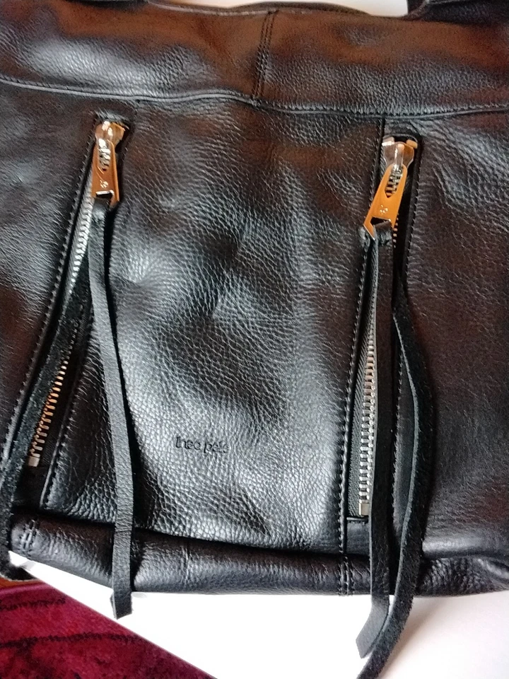 Linea Pelle Large Black Leather Crossbody Shoulder Purse - Image 2 of 4