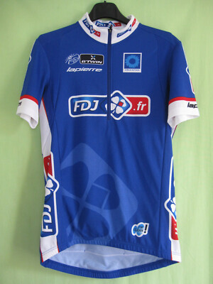Maillot Cycliste Vintage FDJ - B'Twin Lapierre - Bleu - Taille S - Homme