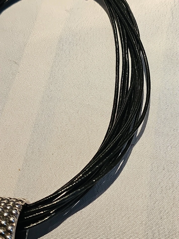 Collar de cuero colgante de plata de ley 925 SSD Simon Sebbag envío gratuito  Foto 3 de 4