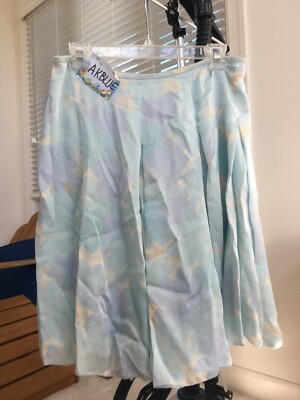 $140 NWT SIGRID OLSEN 100% Silk Skirt Flower Floral Blue Purple