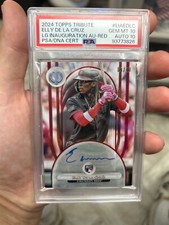 2024 topps tribute elly de la cruz league inaug. red color match psa 10 (pop 1)