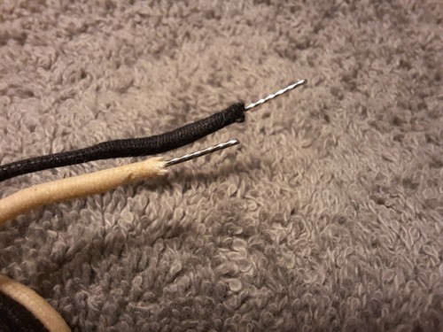 6' of Gavitt 22 awg Cloth Covered Wire Black White for Fender Tele Strat Bass - Picture 2 of 3