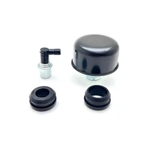 Valve Cover Breather & PCV Valve Push-In Matte Black Chevy Pontiac Ford Mopar