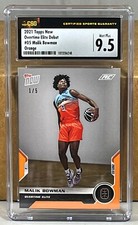 2021 TOPPS NOW Overtime Elite #5 MALIK BOWMAN CSG 9.5 MINT PLUS RC Orange 1/5