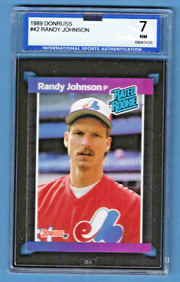 1989 Donruss Randy Johnson Expos #42 Rookie ISA 7 #69043436 HOF 2015 (Error)