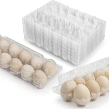 40 Pack Plastic Egg Cartons Cheap Bulk1 Dozen Clear Empty Egg Cartons for Chi...