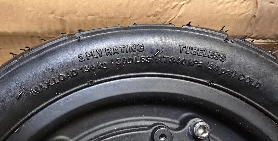 两 (2) 盒无刷轮毂电机带 10 英寸 OD 轮胎,500 瓦。  无螺纹刀 — 第 2/4 张图片