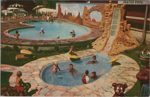 Scotty's Romney Motor Lodge Pool Fairyland Salt Lake City Utah postcard CQ7