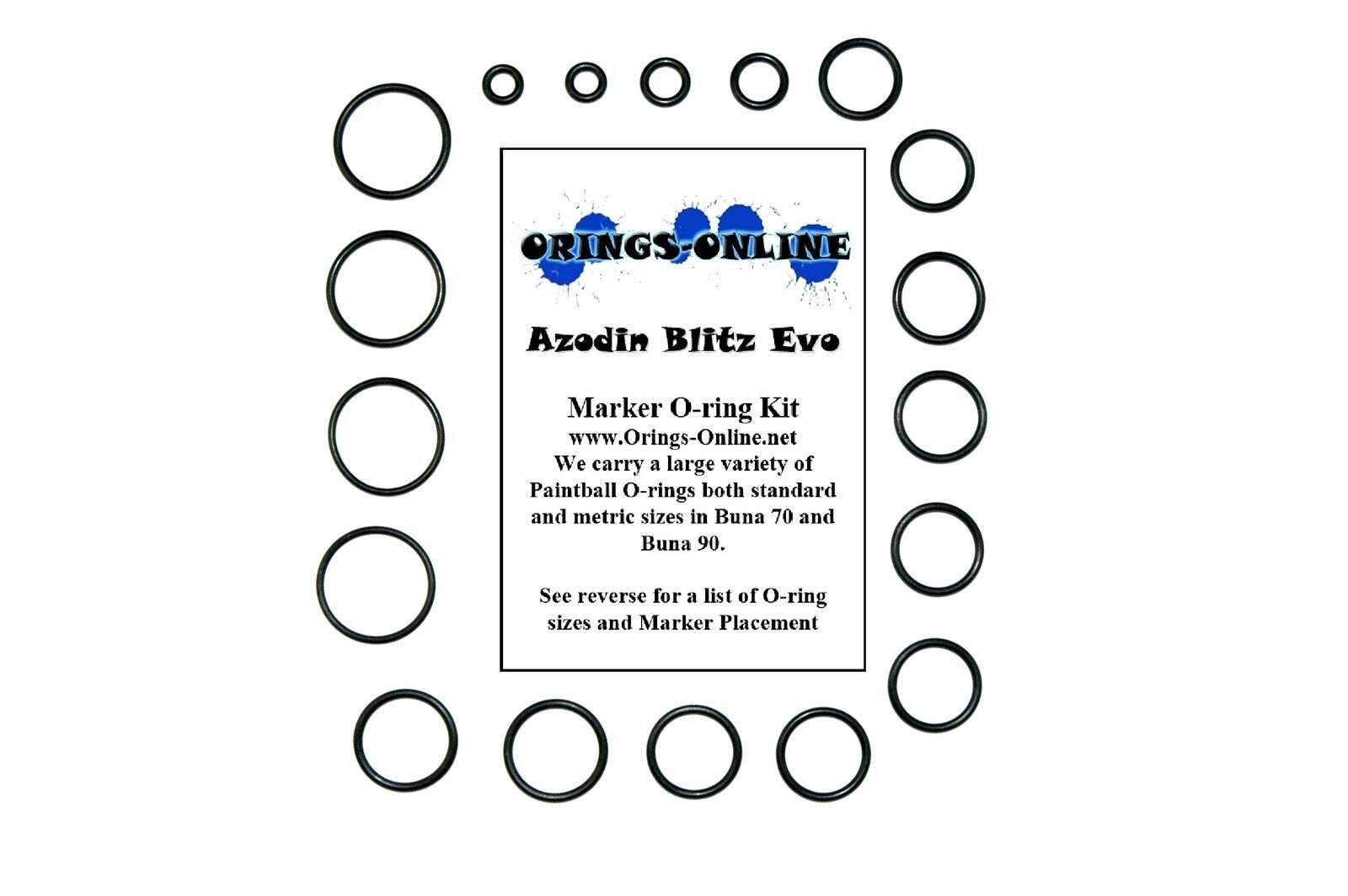 Azodin Blitz Evo Paintball Marker O-ring Oring Kit x 2 rebuilds
