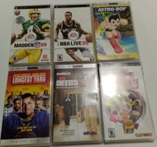 PSP Game and Movie Lot Adam Sandler Puzzle World NBA Live 09 Madden 09 Astro Boy
