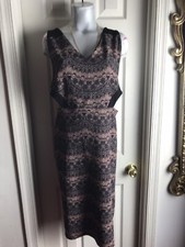 NEW ROUGE COLLECTION -SIDE CUTOUTS - STRETCH- Lace Print -DRESS -PLUS SZ 4X
