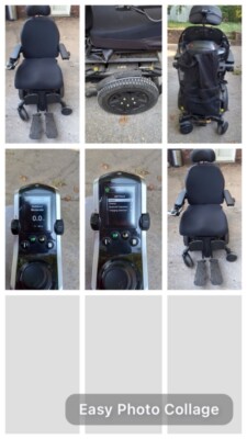 Quantum Q6EDGE3 Joystick Power Wheelchair. Maroon and black. 