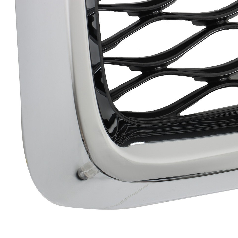 Front Upper Grille – Chrome With Black Mesh & Camera Hole – Fits 2019-2023 Infiniti QX50 – KARPAL