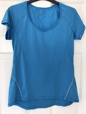 Casall Womens Base Layer Technical Top UK 12 Blue Cycling Running Hiking Walking
