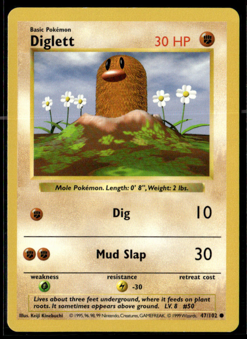 Base Set (Shadowless) #047/102 Diglett