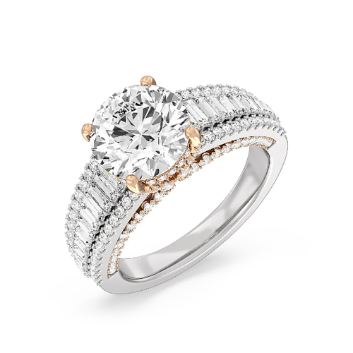IGI Lab Created 3.25 Ct Diamond Round Cut Ring 14k Multi Tone Gold 4 5 6 - Picture 2 of 10
