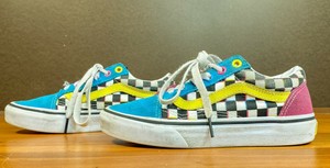 vans old skool chex skate shoe multi checker mens