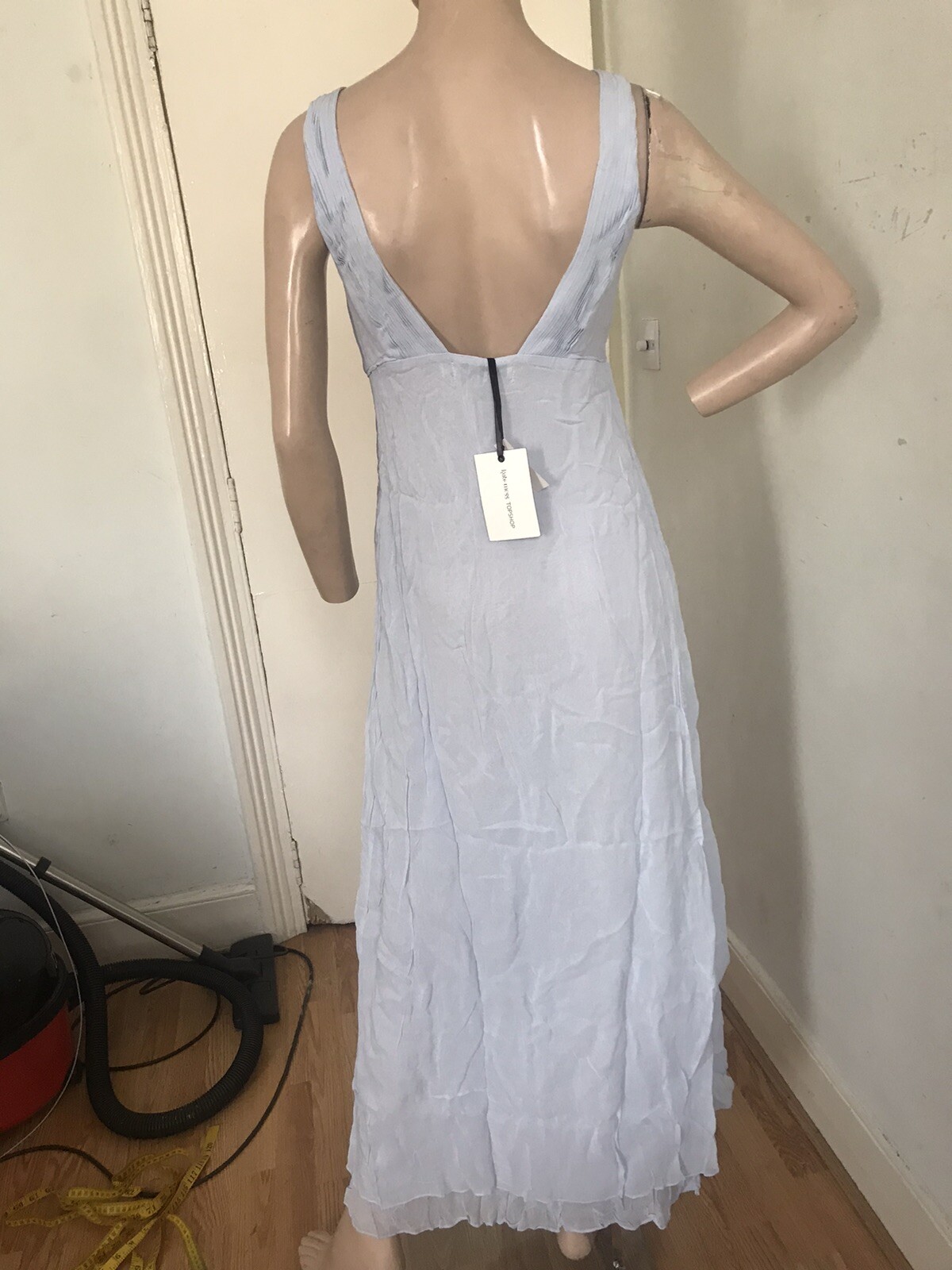 KATE MOSS TOPSHOP RARE BLUE CHIFFON BALL GOWN MAXI DRESS UK 16 EU 44 LARGE BNWT image 9