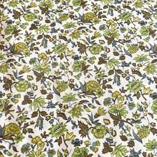 Vintage Florals Slight Sheen Cotton Blend Fabric by the Half Yard