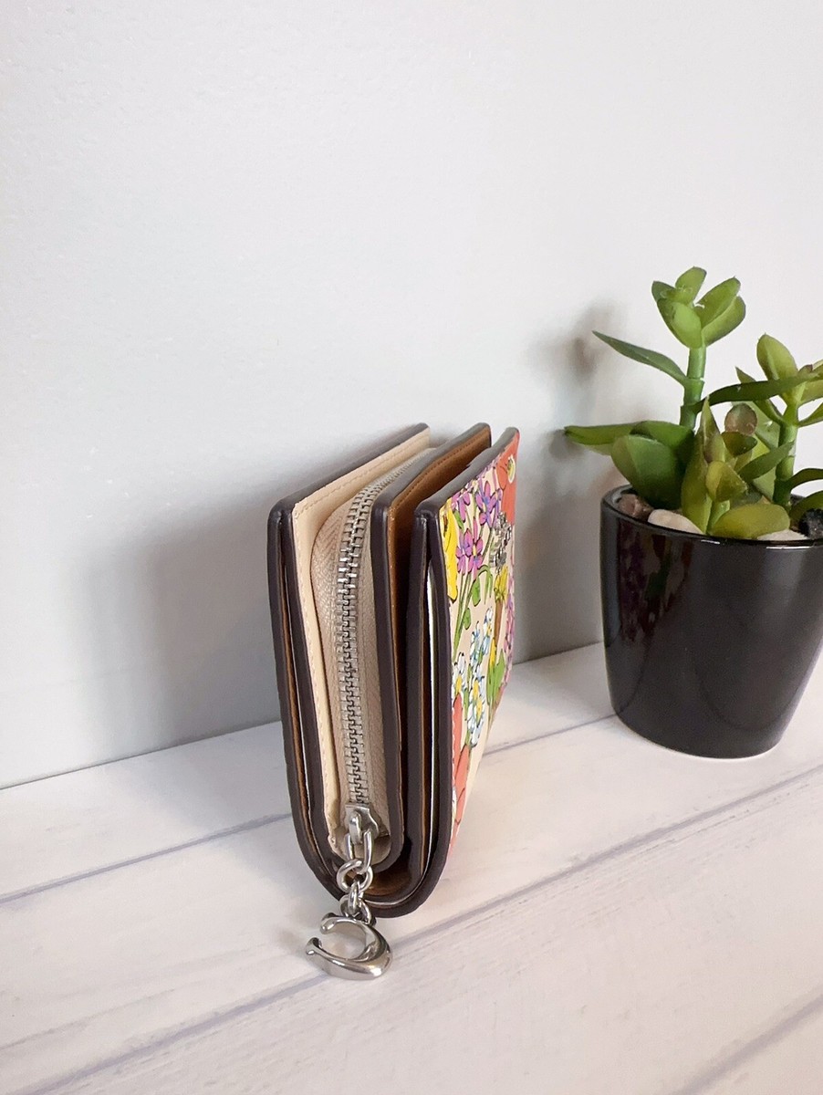 【COACH】二つ折り財布 Snap Wallet /Floral Print コーチ 財布 レディース 二つ折り財布 アウトレット レザー