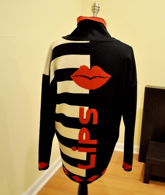 VERY RARE LIPS Escada by Margaretha Ley Sweater Size US Small Altered! EXCEL
