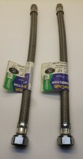 Pack Of 2 Faucet 12" Braided STAINLESS STEEL Water SUPPLY LINES 1/2  3/8
