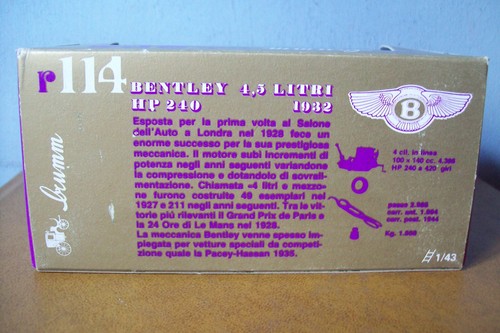 1/43 BRUMM R114 BENTLEY 4.5 LITRE 1932 HP 240 - Picture 2 of 7
