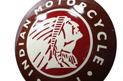 Plaque emaillée INDIAN MOTORCYCLE 50 cm - NEUF - garantie 10 ans insigne emblème - Foto 3 di 3